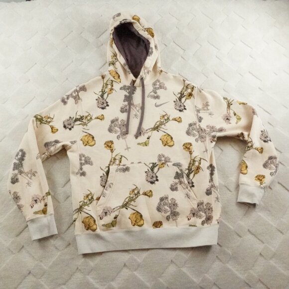 Nike Floral Cream Hoodie - Picture 1 of 11